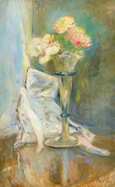 莫里索玫瑰 Berthe Morisot Anemones Roses 是一幅1891年油画 画家伯莎 莫里索 Berthe Morisot — 图库照片