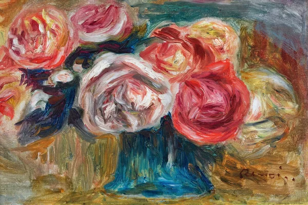 Auguste Renoir Flowers Картина Французького Художника Єра Огюста Ренуара 18411919 — стокове фото