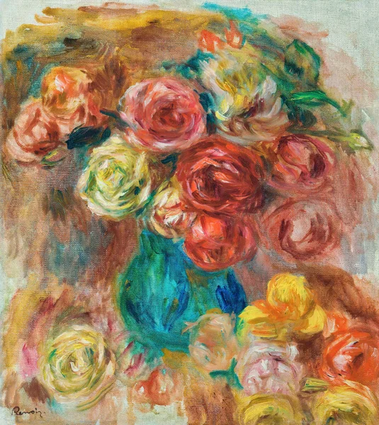 Auguste Renoir Flowers Картина Французького Художника Єра Огюста Ренуара 18411919 — стокове фото