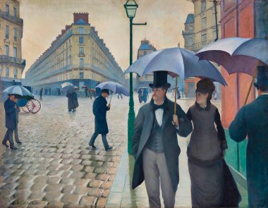 Paris Street, Rainy Day 'Paris Street  Rainy Weather', (Rue de Paris, temps de pluie) by Gustave Caillebotte 1877, Art Institute of Chicago, Chicago, Illinois, USA. clipart