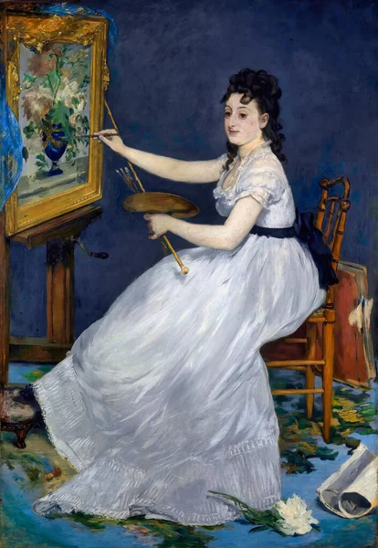 Eva Gonzales 1870 French Painter Graphic Artist Claude Monet 18401926 — Zdjęcie stockowe