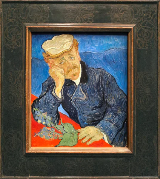 荷兰后印象派画家文森特 Vincent Van Gogh 18531890年 的绘画 在画布上刻上Paul Gachet 1890博士的油画 Musee — 图库照片
