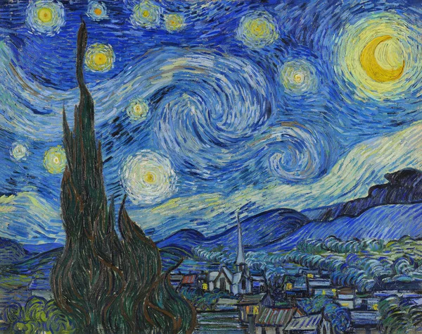Vincent Van Gogh 1853 1890 Starry Night 1889 Oil Canvas — стоковое фото