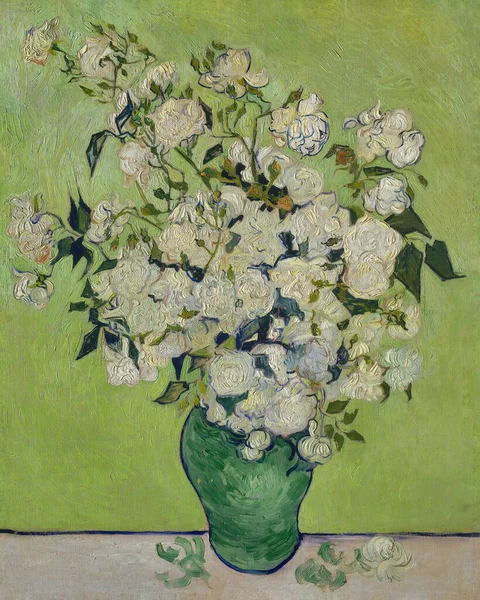 Las Rosas Jarrón Van Gogh 1890 Museo Metropolitano Arte Nueva — Foto de Stock