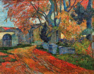 Van Gogh, TLane at Alchamps, Arles, 'French: L'Alle des Alyscamps, ou Les Alyscamps, chute des feuilles' is an oil painting on canvas 1888 - by Dutch painter, drawer and printmaker, Vincent Willem van Gogh (18531890). The Cleveland Museum of Art clipart
