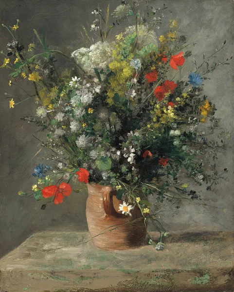 Auguste Renoir Květiny Váze Francouzsky Fleurs Dans Váza Olejomalba Plátně — Stock fotografie