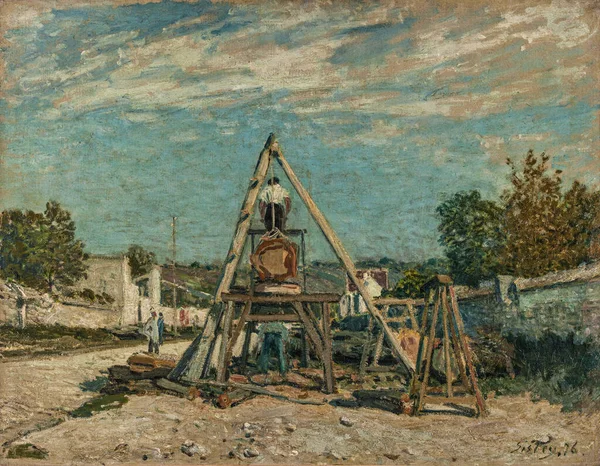 Alfred Sisley Les Scieurs Long Een Olieverfschilderij Doek 1876 Van — Stockfoto