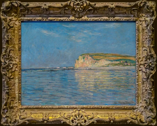 Claude Monet Low Tide Pourville Dieppe Oil Painting Fabric 1882 — стоковое фото