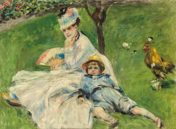 오거스트 르누아르 Auguste Renoir 마담모네 Madame Monet 그녀의 Her Son — 스톡 사진