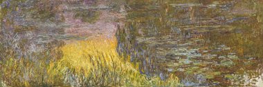 Claude Monet, The Water Lilies - Setting Sun is an oil painting on canvas between 1914-26 by French painter and graphic artist, Claude Monet (18401926).