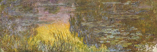 Claude Monet Water Lilies Setting Sun Картина Маслом Холсте Написанная — стоковое фото