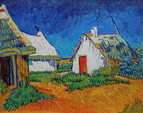 Van Goghtrois Chalets Blancs Saintes Maries Français Cabanes Blanches Aux — Photo