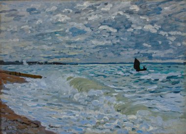 The Sea at Le Havre, oil painting on canvas 1868, by French painter Claude Monet (1840-1926). clipart