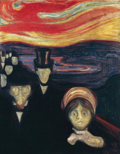Anxiety Oil Painting Canvas 1894 Norwegian Painter Edvard Munch 1863 — Foto Stock