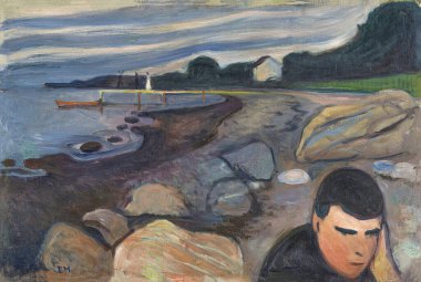 Norveçli ressam Edvard Munch 'un 1892 tarihli Melancholy, Petrol tablosu (1863-1944)).