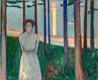 Yaz Gecesi Rüyası, diğer adıyla Ses, yağlı boya tablosu 1893 - Norveçli ressam Edvard Munch (1863-1944)).