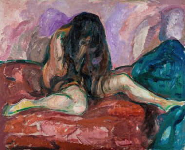 Edvard Munch 'un Çıplak Ağlaması 1914. Norveç, Oslo' daki Ulusal Galeri..