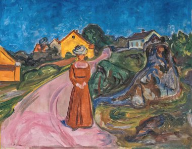Woman in Red Dress is an oil painting on canvas between 1901-1903 by Norwegian painter Edvard Munch (18631944).