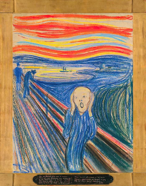 Крик Англ Scream Картина Картоні 1893 Року Норвезького Художника Едварда — стокове фото