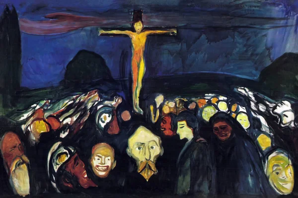 Golgotha Oil Painting Canvas Edvard Munch — Stock Fotó