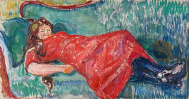 Edvard Munch 'un 1913' teki The Sofa 'sında. Norveç, Oslo' daki Munch Müzesi..