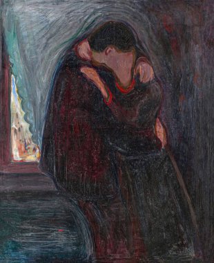 Edvard Munch, English: The Kiss (Espaol: El Beso) is an oil painting on canvas 1897 - by Norwegian painter Edvard Munch  (1863-1944). clipart