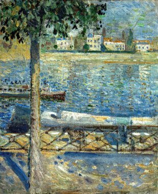 Edvard Munch, The Seine at Saint-Cloud, (Espaol: El Sena en Saint-Cloud - Die Seine bei Saint-Cloud), is an oil painting on canvas 1890 - by Norwegian painter Edvard Munch  (1863-1944).