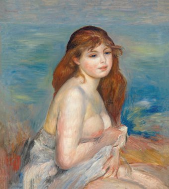 Önlük le bain, Fransız ressam Pierre-Auguste Renoir 'in 1841-1919 yılları arasındaki yağlı boya tablosu.).