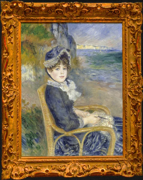 Seashore Oil Painting Canvas 1883 French Painter Pierre Auguste Renoir — Zdjęcie stockowe