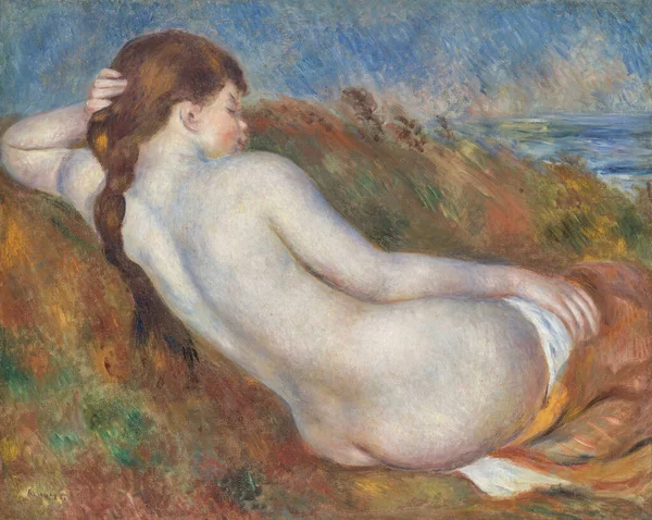 Auguste Renoir Reclining Nude Oil Painting Canvas 1883 French Painter — 스톡 사진