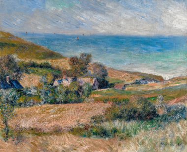 View of the Seacoast near Wargemont in Normandy, oil painting on Canvas 1880 - by French painter Pierre-Auguste Renoir (1841-1919).
