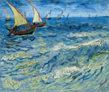 Boats at Saintes-Maries (La mer vers Saintes-Maries), is an oil painting on canvas 1888 - by Dutch painter Vincent Willem van Gogh (1853-1890).