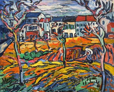 Houses at Chatou, is an oil painting on canvas which 1905 by Artist Maurice de Vlaminck (French, 1876-1958).