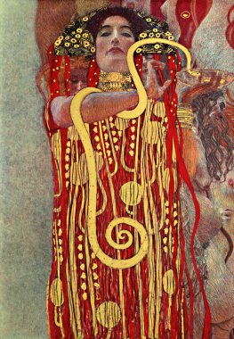 Portion of Klimt's painting Medicine, oil painting on canvas between 1900 and 1907, by Gustav Klimt (1862-1918).
