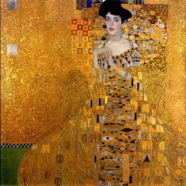 Portrait of Adele Bloch-Bauer I, silver, gold and oil on canvas 1907, by Gustav Klimt (1862-1918). clipart
