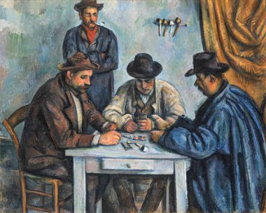 The Card Players, (1890-92) Fransız sanatçı Paul Cezanne 'in tuval üzerindeki yağı (1839-1906)).