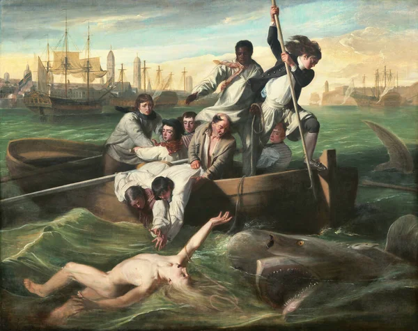 Watson Och Hajen 1778 Oljemålning Den Amerikanske Konstnären John Singleton — Stockfoto