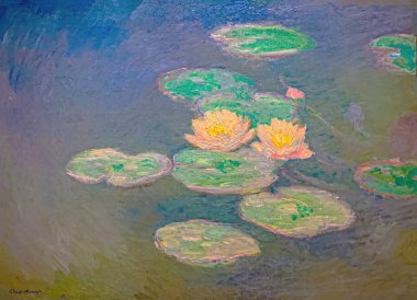Nympheas, effet du soir, (Waterlilies, Evening), Fransız ressam Claude Monet tarafından 1897 yılında yağlı boya boya tablosu.).