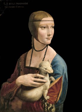 Erminli Kadın (Cecilia Gallerani), Cecilia Gallerani 'nin Portresi (ca.1473-1536) İtalyan sanatçı Leonardo da Vinci' nin 1452-1519 yılları arasında yaptığı ceviz tablosu üzerindeki yağdır.). 