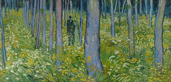 Undergrowth Two Figures Painted Late June 1890 Artist Vincent Van — Stock Photo, Image