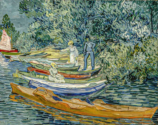 Bank Oise Auvers Dipinto Olio Tela Del 1890 Del Pittore — Foto Stock