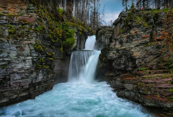 Beautiful Saint Mary Falls National Park Montana Virginia Usa — Stockfoto