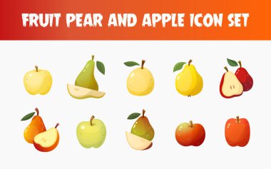 meyve armudu ve elma simgesi kümesi 2