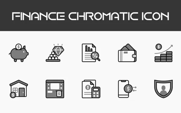 Finanzierung Chromatischer Symbole Für Website App Business Und Andere — Stockvektor