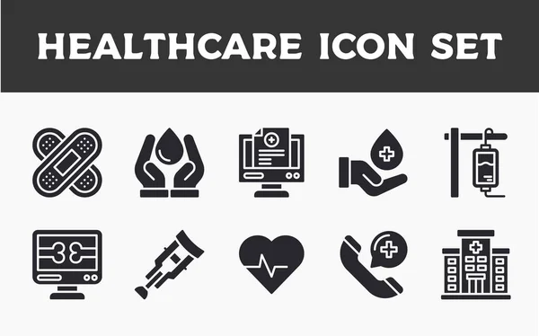 Conjunto Iconos Atención Médica Para Sitio Web Aplicación Negocio Etc — Archivo Imágenes Vectoriales