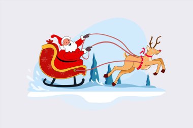 Mutlu Noel Baba İllüstrasyonu Noel ve Premium Koleksiyonu