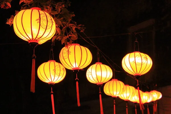 Lanternas Ruas Cidade Vietnamita — Fotografia de Stock