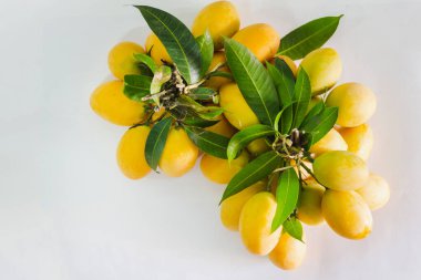 Marian eriği beyaz arkaplanlı ahşap bir iple sarılmıştı.