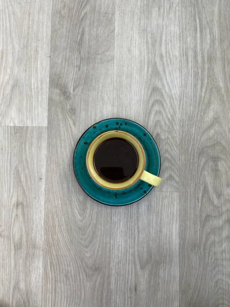Cup Warm Coffee Milk Beautiful Plate — Stock Photo, Image
