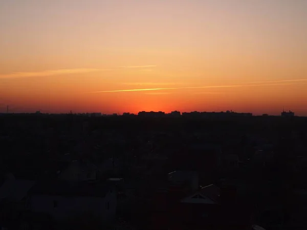Orande Huge Sunset City — Stock Photo, Image